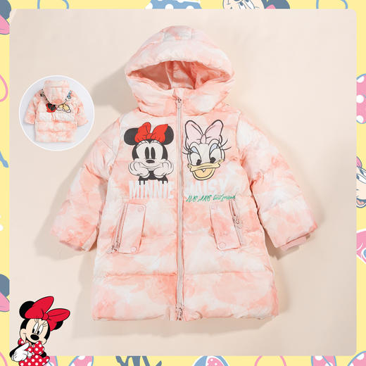 迪士尼【厚实保暖】冬季女童甜美中长款羽绒服婴幼儿防风外出服224DS0711 商品图1