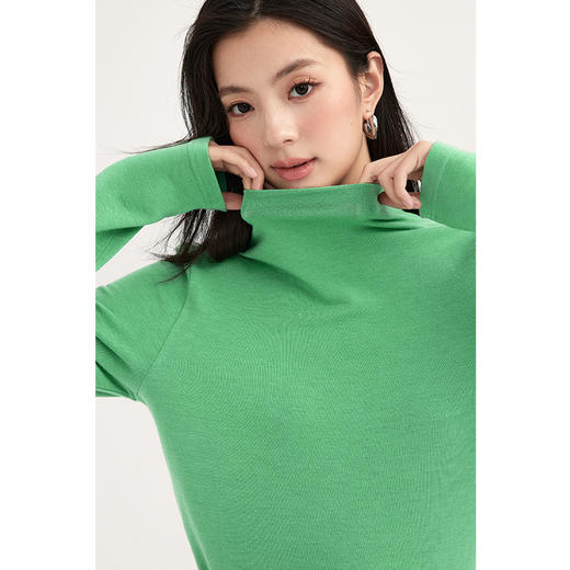 【特惠不退货】诗凡黎半高圆领内搭针织衫2024春打底衫女3EC100031 商品图3