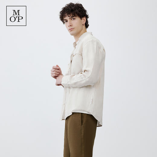 Marc O'Polo/MOP 夏季新款翻领亚麻廓形双口袋透气长袖衬衫男 商品图2