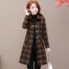 QYMLRX-L4C71X-Y 时尚格子中长款外套毛呢2024年秋冬季新款大码羊毛大衣 商品缩略图0