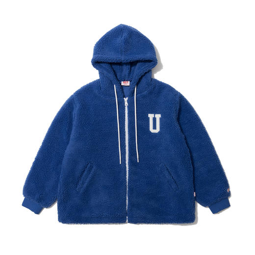 U17 羊羔绒连帽外套 深蓝色 商品图0