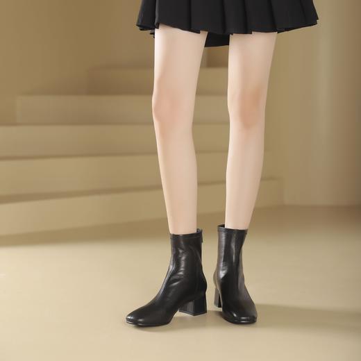 westory2024年秋冬新款优雅风中高跟百搭短靴切尔西W24DS84191 商品图2