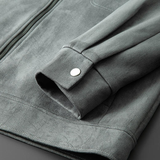 【麂皮绒】【新款DPF】大依优型大码男装翻领夹克麂皮绒加肥加大休闲夹克胖子宽松外套上衣 商品图6