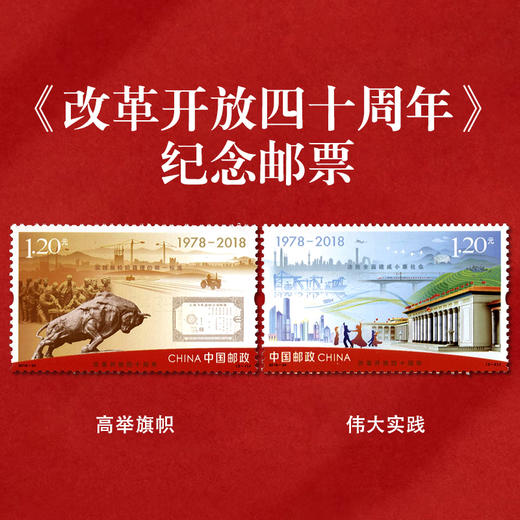 《改革开放周年》系列纪念邮票 改革开放30周年、40周年系列邮票 2018-34 2008-28 商品图2