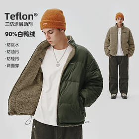 [两面穿]714street山系户外防风羽绒服男冬季新款羊羔绒羽绒外套