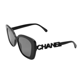 【礼盒 】CHANEL/香奈儿墨镜女镂空镶钻字母太阳镜CH5422B 香港直邮