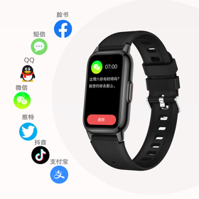 GWALK极沃客 FIT8 时尚型运动心率血压计步健康防水 FIT8-黑