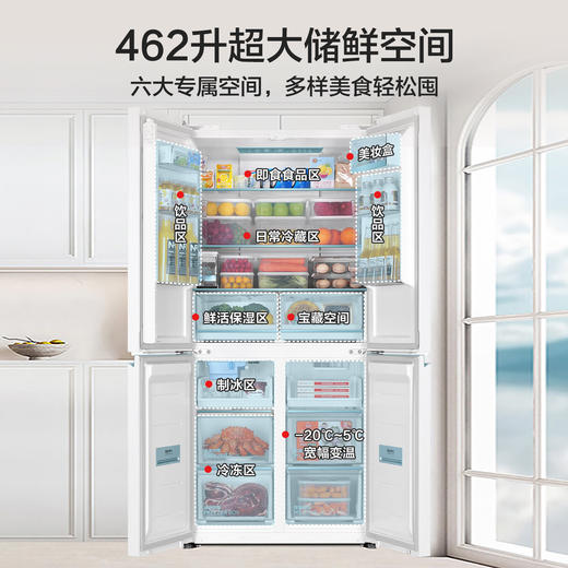 海尔（Haier）全自动制冰冰箱 462升家用零距离嵌入式双对开四门门白巧太白系列零嵌冰箱EPP超净净化  462升+零距离嵌入+全自动制冰+EPP超净系统 商品图6