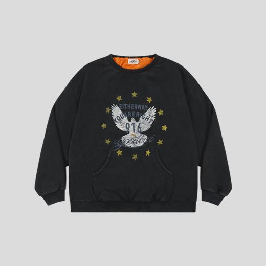 GOODBAI 916星星白鸽印花水洗加厚oversize卫衣 商品图2