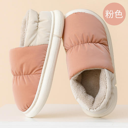 【包跟棉拖鞋冬季】情侣室内家居加绒厚底棉拖鞋 保暖家用防水棉鞋女冬男 商品图12