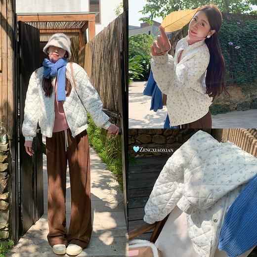 【269元任选2件】现货！成本巨贵，拍下包赚！韩系田园风小碎花棉服短外套 商品图2