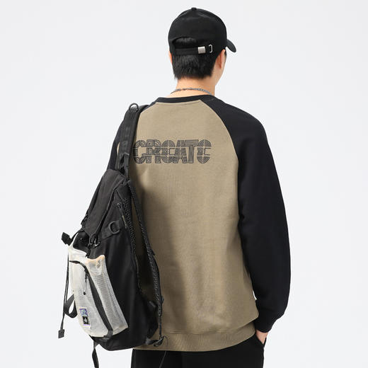 【新款DQ】大依优型大码插肩袖圆领卫衣男宽松休闲上衣胖子加肥加大男士潮流 商品图2