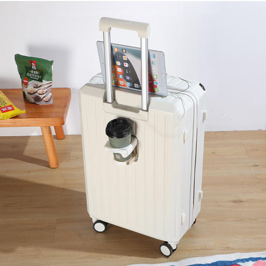 出行必备好物 【结实耐用 便捷出行】多功能行李箱拉杆箱 女高颜值带杯架万向轮旅行箱 商品图8