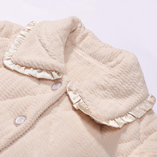 都市丽人睡衣夹棉系列长袖家居服法兰绒烂花夹棉加厚女士夹棉套装LHT1Q2 商品图4