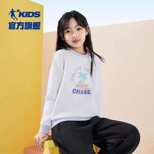 【自营】QIAODAN KIDS/乔丹儿童  乔丹童装女童卫衣儿童秋装2024新款大童洋气内搭运动上衣 T9435112 商品图1