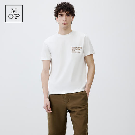 Marc O'Polo/MOP 夏季新款圆领*棉简约刺绣字母短袖T恤男 商品图4