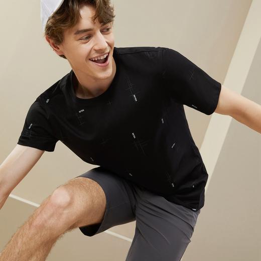 【冰氧吧】柒牌男装短袖T恤男夏季薄款时尚字母满印休闲圆领上衣	126T70040 商品图3