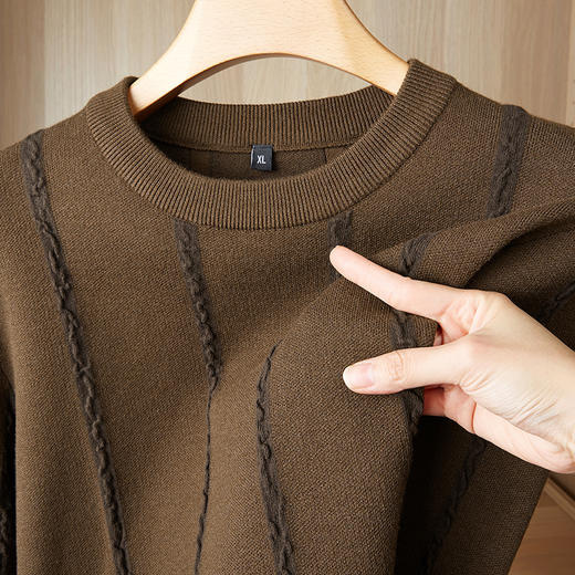【新款DPF】大依优型大码毛衣针织衫毛衫休闲加肥加大男士胖子大码内搭上衣潮款打底衫 商品图1