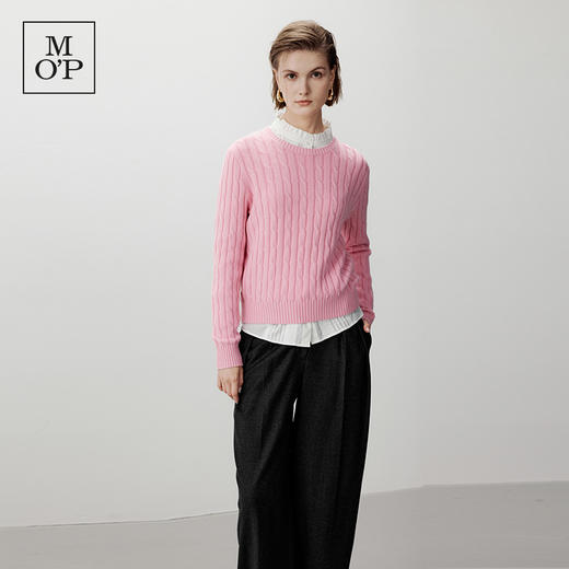 Marc O'Polo/MOP冬季新款深灰法兰绒绵羊毛褶裥长裤女休闲裤 商品图3