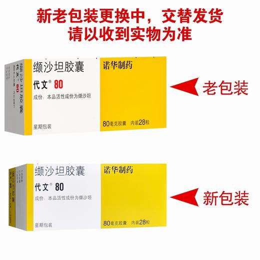 代文,缬沙坦胶囊 【80mg*28粒】 北京诺华 商品图6