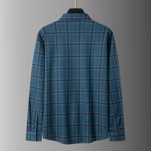 【加绒】【新款DPS】大依优型大码格子长袖衬衫弹力加肥加大胖子上衣男士T恤肥佬打底男装 商品图2