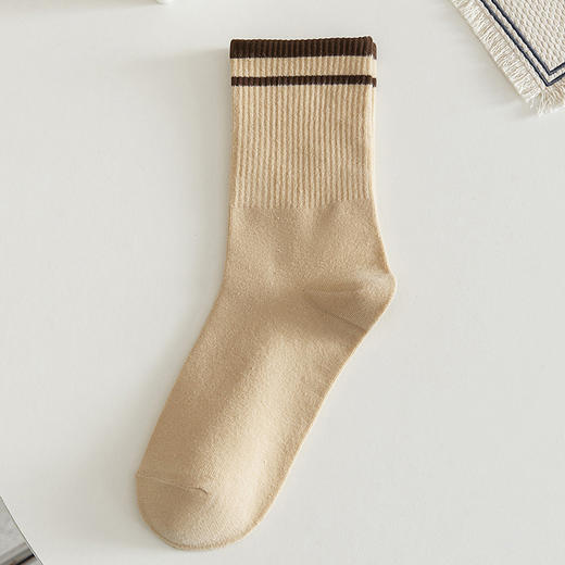 【棉条纹男中筒袜长袜】袜子男中筒袜长袜棉条纹秋冬男士吸汗休闲运动袜纯色 商品图6