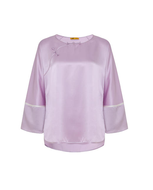 皇锦22姆米重磅真丝长袖经典分身家居服套装-素色经典HJ21507 商品图5