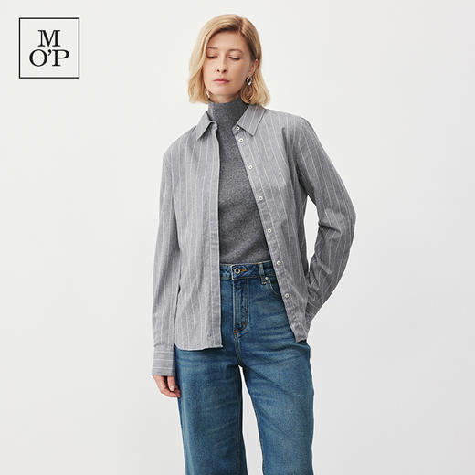 Marc O'Polo/MOP【商场同款】冬新款轻奢时尚条纹磨毛长袖衬衫女 商品图2