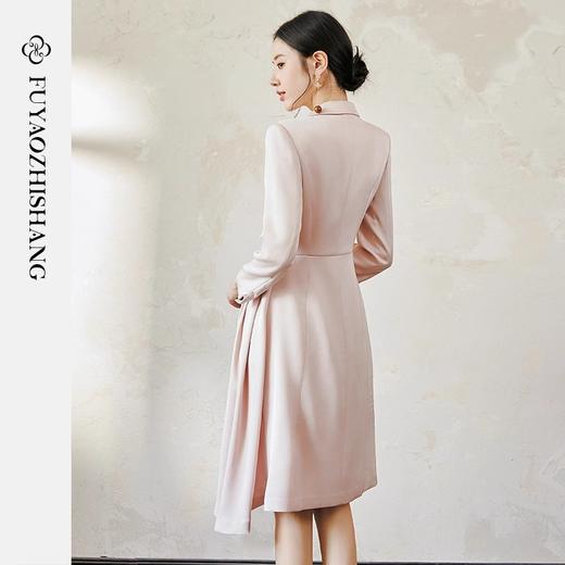 IWY/扶摇系列 职业连衣裙女秋季新款国风女装新中式盘扣缎面裙子FYQ512 商品图4