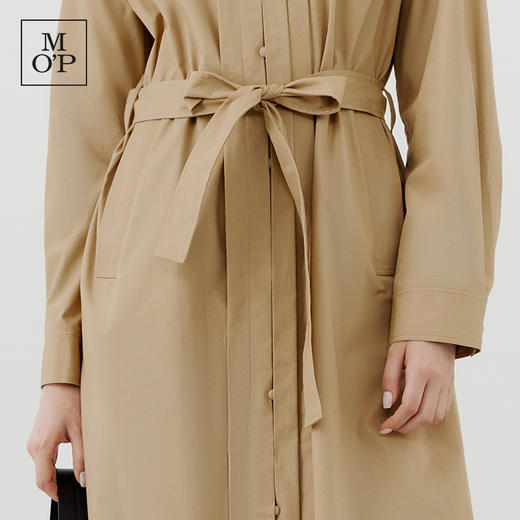 Marc O'Polo/MOP 秋季新款纯棉立领长款风衣系带收腰式连衣裙 商品图4
