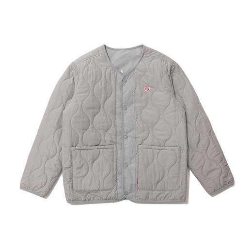 U17 绗缝葫芦格双面穿棉服 浅灰色 商品图0