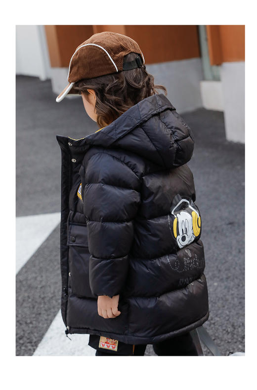 迪士尼冬季新品男童防风外出中长款羽绒服婴幼儿外套224DS0823 商品图3