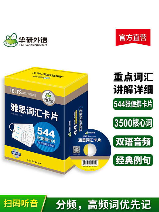 2024下雅思词汇盒装卡片 544张核心词汇 华研外语剑桥雅思英语考试IELTS可搭真题阅读听力写作口语 商品图3