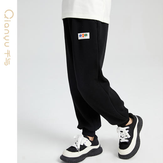 笛莎千与男童2024冬季新款男童基础休闲加绒针织长裤 商品图2