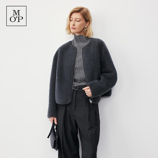 Marc O'Polo/MOP冬季新款静奢小香风短款绵羊毛外套夹克女士 商品图4