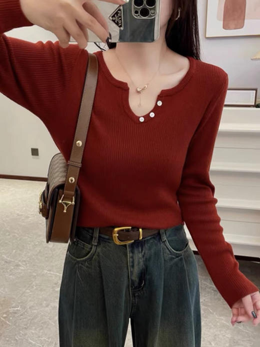 三粒扣绵羊毛打底衫 商品图5