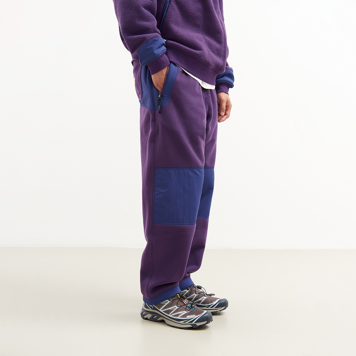 吃茶去chichaqu24秋冬山系直筒抓绒摇粒绒保暖宽松户外卫裤束脚