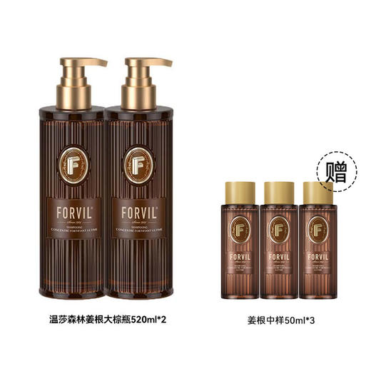 根源强韧精华洗发露520ml*2瓶再加赠 | 法国FORVIL温莎森林生姜根洗发水无硅油蓬松控油改善干枯 商品图1