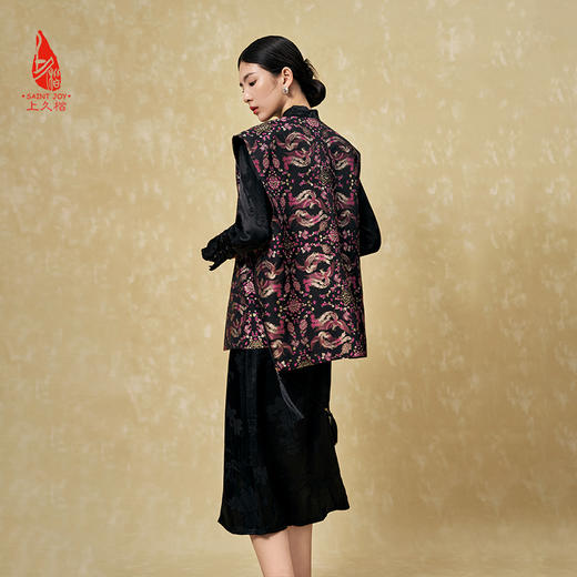 SAINTJOY/上久楷女式宋锦马甲  凤凰于飞 CY1044207021 商品图4
