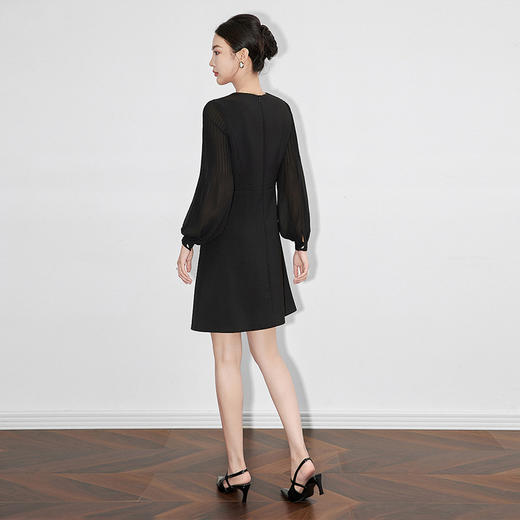 【高货】全新升级【铂金会员330/天猫439/差价109】(12006) 洛诗琳优雅名媛气质连衣裙小香风蝴蝶结收腰显瘦裙子 商品图4