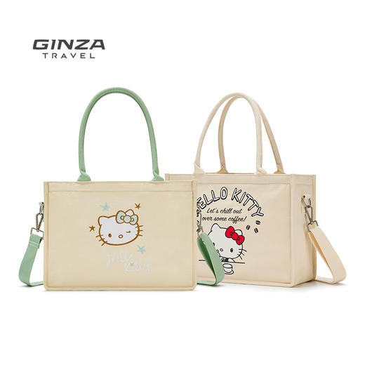 银座 X Hello Kitty联名系列大容量手提斜挎托特帆布包24001系列 商品图5