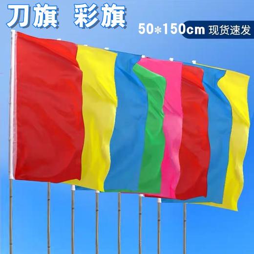彩旗 刀旗 五色彩旗飘旗 路边旗 50*150随机颜色 10面 户外旗帜装饰红旗广告旗子 商品图0