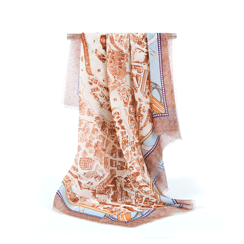 鑫缘 高端精纺羊毛斜纹方巾 GD0021