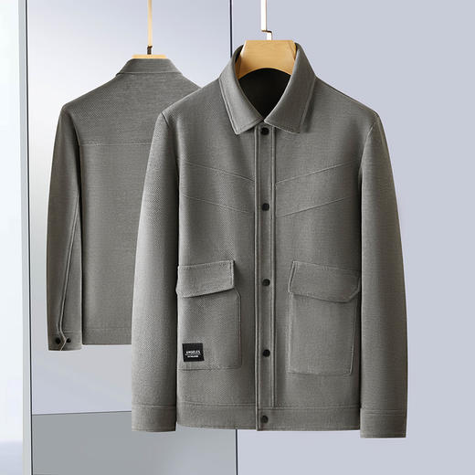 【山海绒】【新款DPF】大依优型大码男装翻领夹克山海绒肌理感加肥加大休闲夹克胖子宽松外套上衣 商品图2
