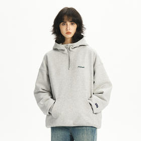 714street半拉链美式连帽卫衣男女2024春秋情侣装日系休闲外套