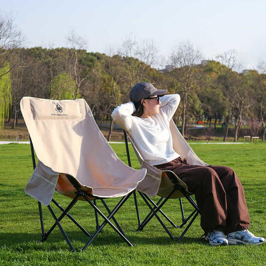 徽羚羊 月亮椅 高背 奶茶色 90cm 商品图2