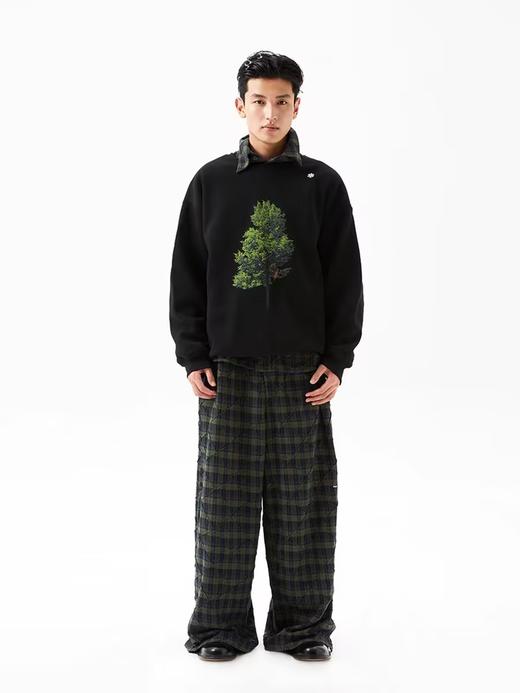 FMACM/CK2458/法兰绒格纹松弛感刺绣休闲长裤 商品图1