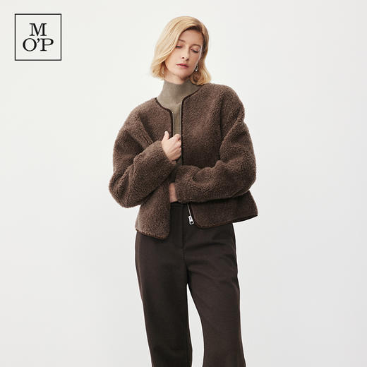 Marc O'Polo/MOP冬季新款静奢小香风短款绵羊毛外套夹克女士 商品图3