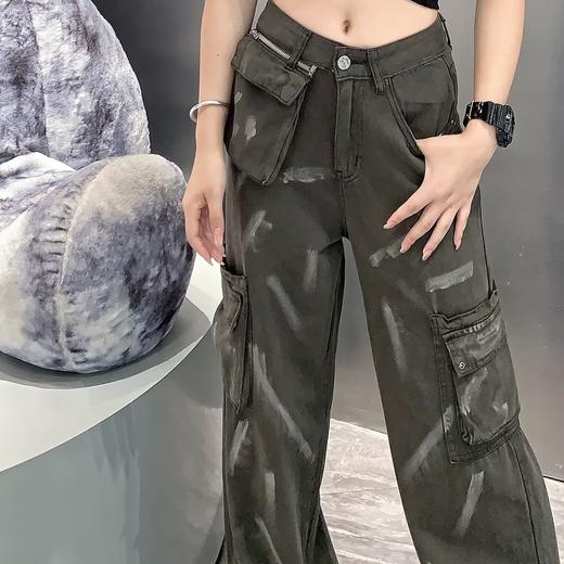 Z1喷漆涂鸦阔腿工装裤40710秋装 秋季 008323552501 商品图3