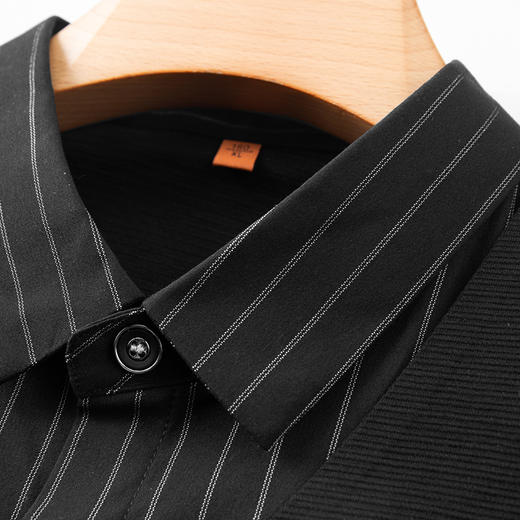 【假两件】【新款DDP】大依优型大码男士假两件衬衫长袖卫衣商务休闲上衣加肥加大胖子舒适 商品图5